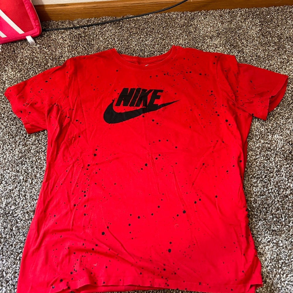 Mens Nike Red T-Shirt with Black Logo XXL